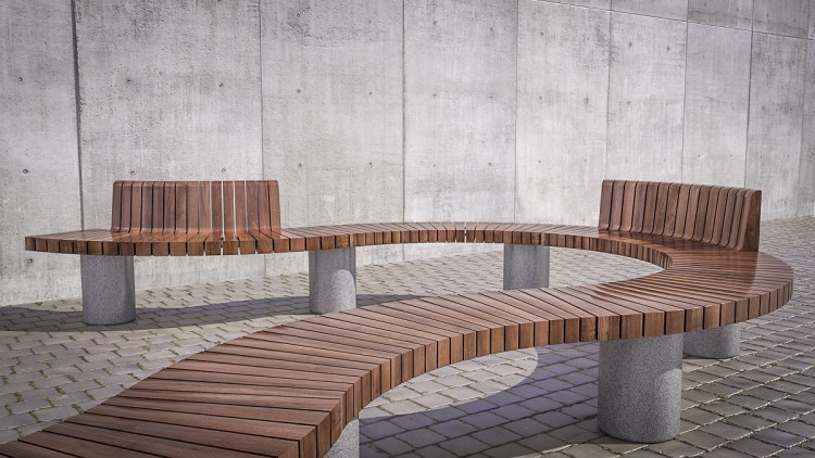 Скамейка "Волна" С-031